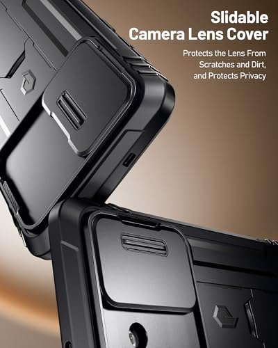 Poetic Revolution Case for Samsung Galaxy S26 Plus, [Slide Camera Cover], [20FT Mil-Grade Drop Tested], Full-Body Military Grade Rugged Dual-Layer Shockproof Cover with Kickstand, Black - color: Black, size: Galaxy S26 Plus