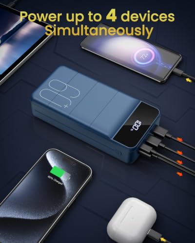 Portable Charger Power Bank 60000mAh, Battery Bank, Portable Phone Charger - color: Blue