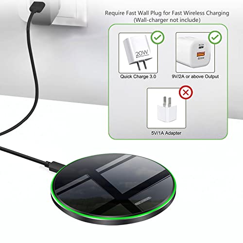 25W Fast Wireless Charger Pad,USB-C Wireless Phone Charging Station - color: Mirror
