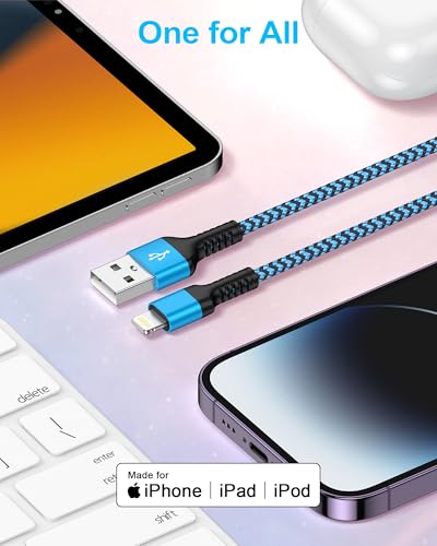 Car Play Charger Cable for iPhone 14 13 12 11 Pro Max XS XR X SE, iPad - size: 3 FT, style: USB-A to Lightning
