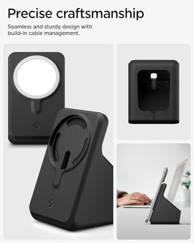 Spigen for MagSafe Charger (25W) Stand Holder Case Nightstand MagFit - color: Black, size: MagFit