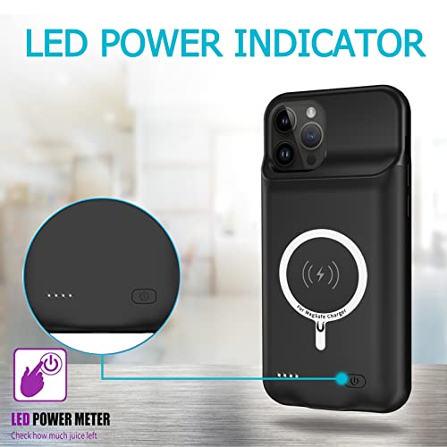 Battery Case for iPhone 12/12 Pro,Upgraded 10000mAh Rechargeable Portable Protective Extended Charger Cover Wireless Charging Compatible with iPhone 12/12 Pro (6.1 inch) Charger Case & Carplay (Black) - size: iPhone 12/12 Pro (6.1 inch)