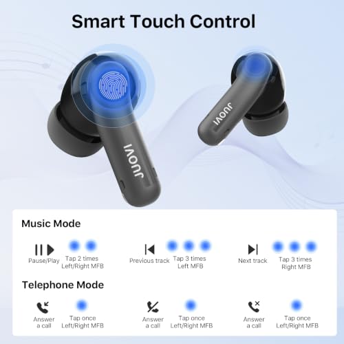 JUOVI Ture Wireless Earbuds Active Noise Cancelling Bluetooth Headphones