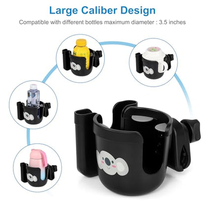 Accmor Wheelchair Cup Holder with Phone Holder, ﻿Universal 360° Rotatable Walker Cup Holder Rollator Scooter Accessory - color: Koala