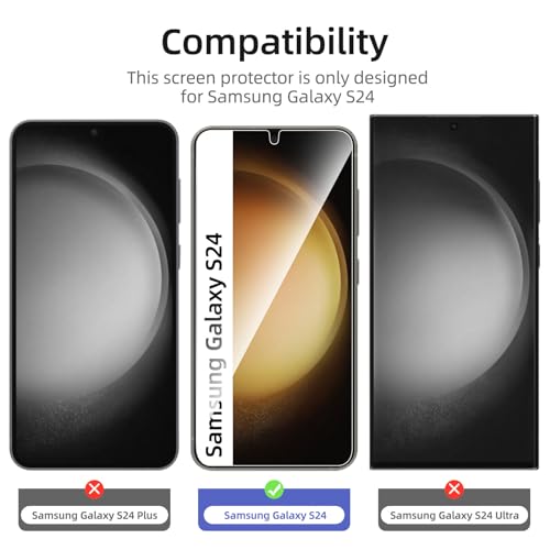 NEW'C for Samsung Galaxy S24 5G Screen Protector Tempered Glass HD Clear - size: S24 6.2 inches