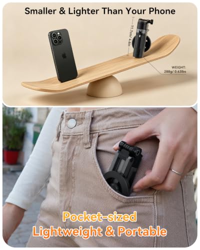 Portable Travel Monitor Stand, Magnetic Height Adjustable Tripod Mount, Mini Pocket Size Foldable Screen Holder for 4.7-18.5" Monitors/Tablets/Smartphones & iPad