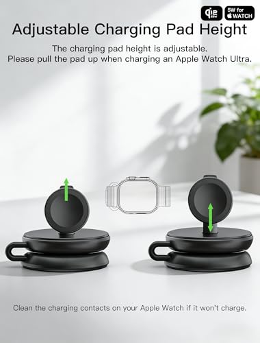 2 in 1 Magnetic Wireless Charger, Qi2 25W Fast Charging Pad for MagSafe - color: Black