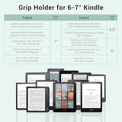 CoBak Secure Hand Strap for Ebook Reader, Lightweight, Elastic, Green - color: Green