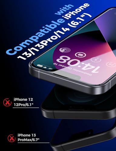 MAGIC JOHN 2 Pack for iPhone 13/14/13 Pro Tempered Glass Screen Protector - size: iPhone 13/13 Pro/14