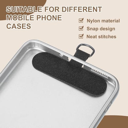 uxcell 12pcs Phone Tether Tab, Universal Phone Lanyard Patch T Shape Cell Phones Strap Replacement Part for Most Smartphone Cases, Black - color: Black