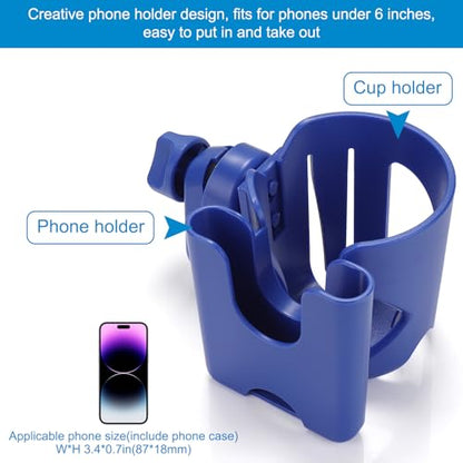 Accmor Stroller Cup Holder, Cup Holder for Walker Bike Wheelchair - color: Cup Phone Holder-Blue