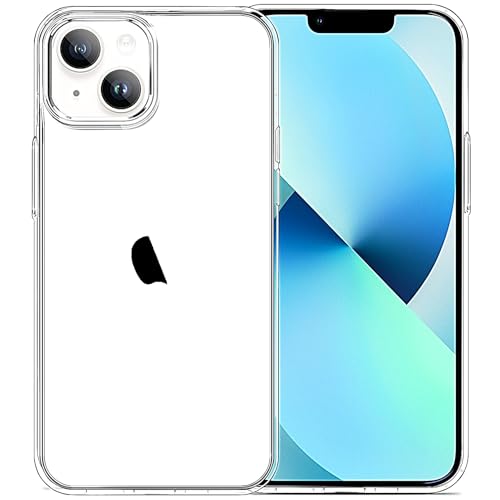 JJGoo for iPhone 13 Case Clear, Transparent Soft Shockproof Protective Slim Thin Phone Bumper Phone Cases for iPhone 13 - color: Clear