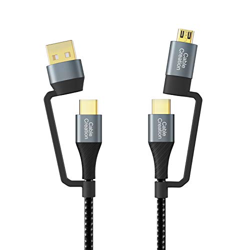 4 in 1 USB A +USB C to USBC + Micro B Multiple Charging Cable 6.6FT