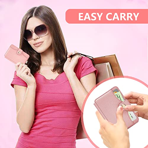 Phone Wallet Stick on for Cases Small Wallet for Women with Adhesive - color: Baby Pink