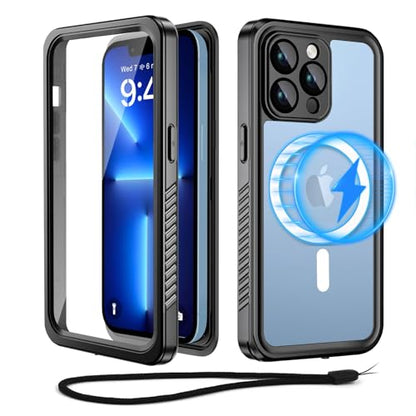 Beeasy for iPhone 13 Pro Max Waterproof Case with Magsafe, IP68 Underwater Military Grade, Phone Case with Shockproof, Dustproof, Rugged 360 Full Body Protection Cover with Built-in Screen Protector - size: iPhone 13 Pro Max (6.7")