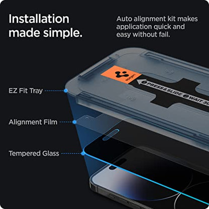 Spigen GlasTR EZ FIT Privacy Screen Protector for iPhone 14 Pro - size: iPhone 14 Pro