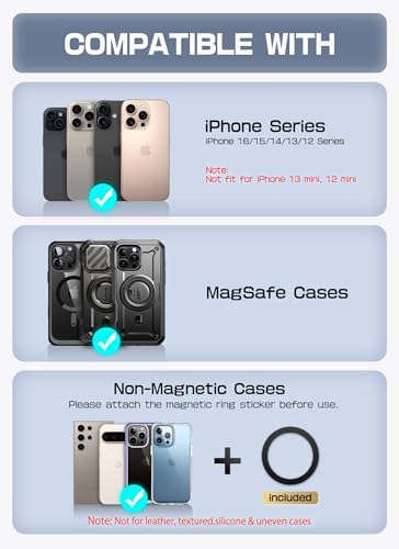 SUPCASE for MagSafe Wallet with Stand, Hold 6 Cards, Midnight Blue - color: Midnight Blue