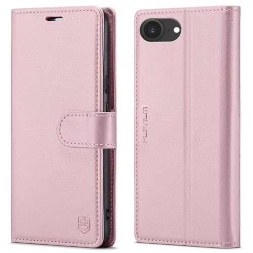 FLIPALM Card Holder Wallet Case for iphone 17e, Pink | Card Holder, RFID Blocking, PU Leather Folio Flip, Kickstand, Protective Shockproof Cover - color: Pink