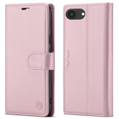 FLIPALM Card Holder Wallet Case for iphone 17e, Pink | Card Holder, RFID Blocking, PU Leather Folio Flip, Kickstand, Protective Shockproof Cover - color: Pink