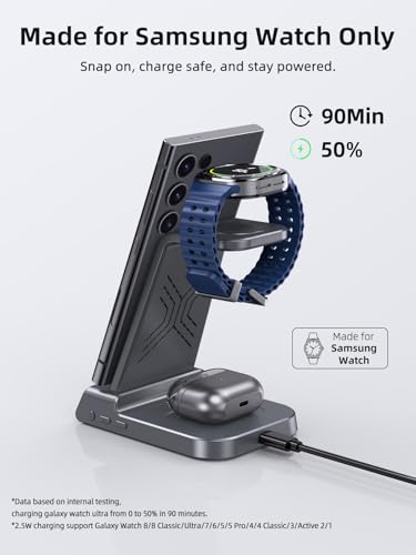 Wireless Charger for Samsung, Android Charger for Samsung Galaxy S25 Ultra - color: Grey