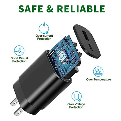 Type C Charger,25W Super Fast Charger Dual Port USB C Wall Charger, Quick Charging Block Compatible with Samsung Galaxy S25 S24 S23 S22/S22 Plus/S20/S21 Ultra Plus,Note 20/Note 10 Plus/iPhone 16/15