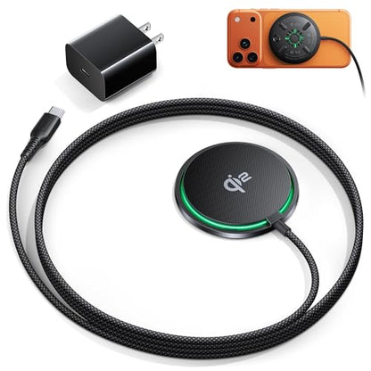 INIU Magnetic Wireless Charger, Qi2 15W Fast Charging Pad Travel Charger - color: Black