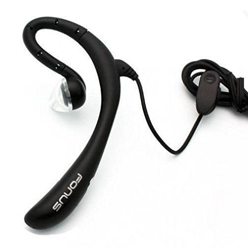Wired Headset Mono Handsfree Earphone 3.5mm Headphone Boom Microphone Single Earbud [Black] for Verizon iPhone SE - Verizon BlackBerry Priv - Verizon Google Pixel