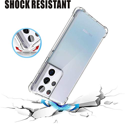 Compatible with Samsung Galaxy S21 Ultra 5G Clear Phone Cases, Shockproof Flexible TPU Protective Cover,Drop-Protection and Anti-Scratch 6.8" S21 Ultra Clear