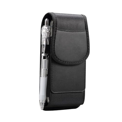 Cell Phone Holster Nylon Belt Pouch Metal Clip Holder Case for iPhone 17 Pro Max Samsung Galaxy S26 Ultra S25 FE S24 Ultra A16 A15 A26 A36 A17 Moto G Power 2025 Moto G 5G 2025 Moto Play 2024 (L) - size: L
