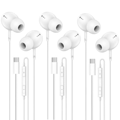 USB C Headphones with Microphone for iPhone 17 16 15 Pro Max,3 Pack