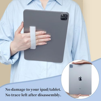 2 Pack Hand Holder Strap for iPad, Tablet & Large Phone, Handle Grip（Silvery） - size: 2 Pack-Silvery