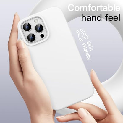 JETech Silicone Case for iPhone 16 Pro, White | Silky Soft Touch, Shockproof Protection, Scratch Resistant, Microfiber Lining - color: White, size: iPhone 16 Pro