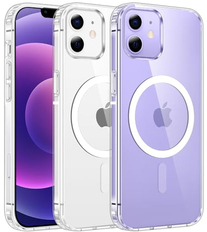 for iPhone 12/12 Pro Protective case Magnetic Phone case Compatible with Magsafe Slim Anti Yellowing Military Grade Anti Drop Protection Sturdy Protective Transparent Cover - color: Clear, size: iPhone 12/12PRO