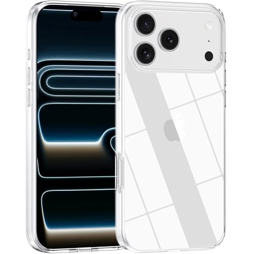Crystal Clear for iPhone 17 Pro case,[Anti-Yellowing][Military-Grade Drop Protection] Hard PC Back +Soft TPU Frame Shockproof case for iPhone 17 Pro-6.3 inch (Clear) - color: Clear, size: For iphone 17 Pro-6.3"