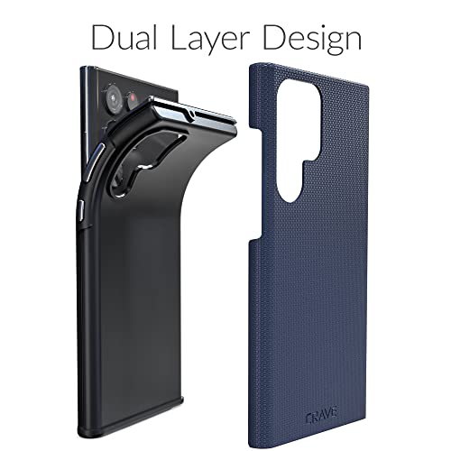 Crave Galaxy S22 Ultra Case, Shockproof Protection Dual Layer Case for Samsung Galaxy S22 Ultra 5G (6.8 inch) - Navy - color: Navy, size: Galaxy S22 Ultra
