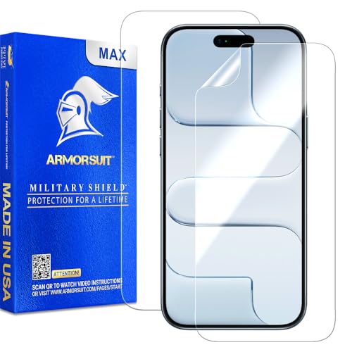 ArmorSuit 2 Pack Screen Protector for iPhone Air [6.6 inch] Max Coverage MilitaryShield HD Clear Film - Made in the USA - size: iPhone Air 6.6" Max Coverage