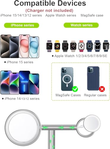 EWA 2-in-1 iPhone + Apple Watch Masafe Charger Stand, Aluminum Alloy (SIL) - color: Silver