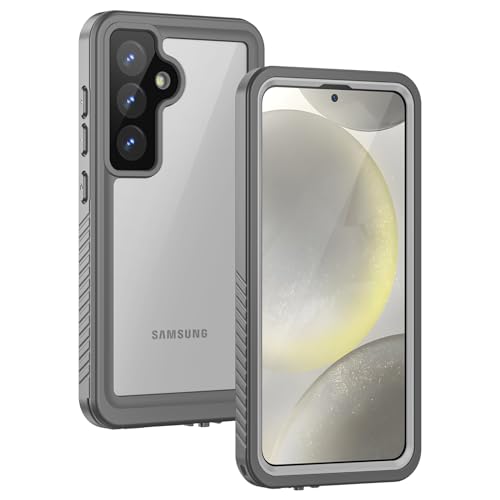 Lanhiem for Samsung Galaxy S24 Case (Not for S24FE/S24+), IP68 Waterproof Dustproof, Built-in Screen Protector, Rugged Full Body Shockproof Protective Cover for S24 5G 6.2 Inch, Marble Gray - color: Gray, size: 6.2" for S24