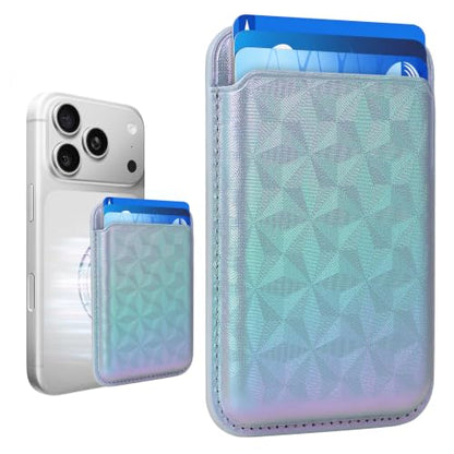 Magnetic Wallet Cell Phone Card Holder for Phone Case with Mag-Safe - color: Holo Lilac, size: 1 Pack