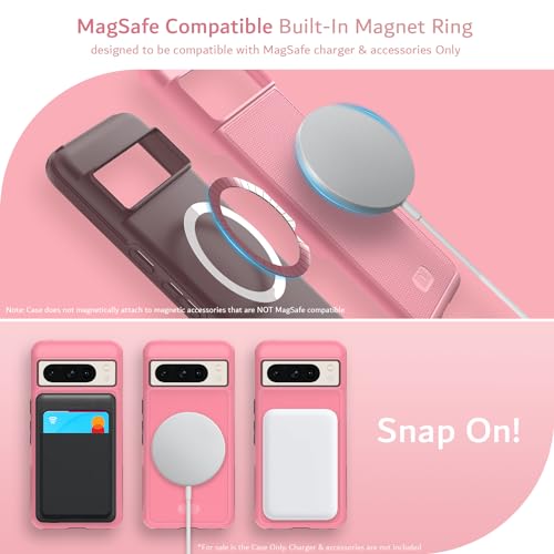 TUDIA MergeGrip [Magsafe Compatible] Designed for Google Pixel 8 Pro Case (2023) - Dual Layer [Military Grade] Shockproof Slim Rugged Tough Heavy Duty Phone Cases - Smokey Pink - color: Smokey Pink, size: Magnetic Pixel 8 Pro