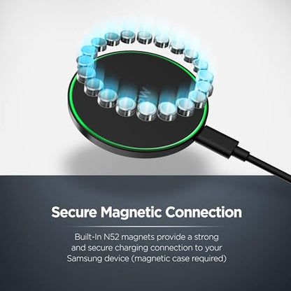 Galvanox Magnetic Wireless Charger for Samsung, 25W Fast Charging Pad with 30W PPS USB-C Wall Adapter, Removable USB-C Cable, LED Charging Indicator, Compatible with Galaxy S Series (10, Feet) - size: 10 FT