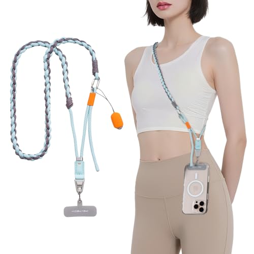 PGYTECH LinkGo Phone Strap, Quick Release Crossbody Lanyard & Lens Cloth - color: Braided-sea Blue