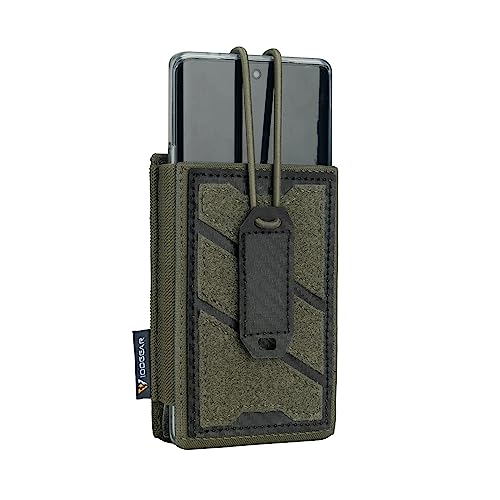 IDOGEAR Tactical Phone Pouch Molle Magazine Pouches Universal Utility Smartphone Holster Bag Outdoor EDC Waist Pouch Compatible with Phones Up to 6.7 Inches 500D Nylon - color: Ranger Green
