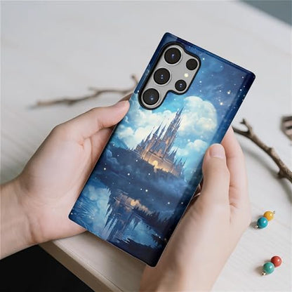 CARLOCA Case for Samsung Galaxy S23 Ultra,Blue Castle Design- Hybrid Dual Protection Soft TPU + Hard PC, Shockproof & Anti-Scratch Cover Men Women Stylish Protective Phone Case - color: Blue Castle, size: Galaxy S23 Ultra