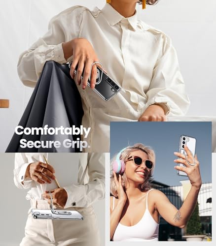Shields Up for Samsung Galaxy S21 Plus Case with Stand, Galaxy S21 Plus Case Clear with Double Ring Holder [Adjustable & Foldable] Shockproof Protective Cover - Clear - color: Clear, size: Galaxy S21 Plus