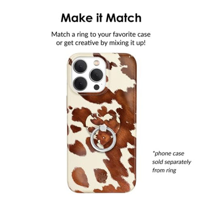 VELVET CAVIAR Cell Phone Ring Holder - Finger Ring & Stand - Improves Phone Grip Compatible with iPhone, Galaxy, Most Smartphones (Cocoa Cow) - color: Cocoa Cow
