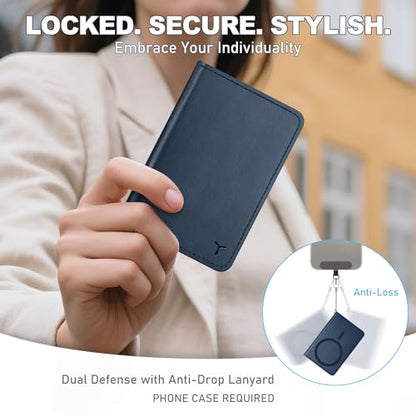 TUCCH for Magsafe Card Holder with Clear ID Window, Fit 6 Cards, Dark Blue | Magnetic Phone Wallet, for iPhone 17/17e/16/15/14/13/12 Pro/Pro Max/Plus, RFID Blocking, PU Leather - color: Blue