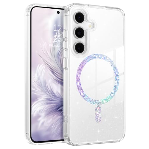 BENTOBEN for Samsung S25 FE 5G Case Clear Glitter, Galaxy S25FE Magnetic Phone Case [Compatible with MagSafe] Shockproof S25FE 5G 6.7" Cute Cover for Women Girl, Shine Bling Clear Glitter - color: Clear, size: Samsung S25 FE 6.7"