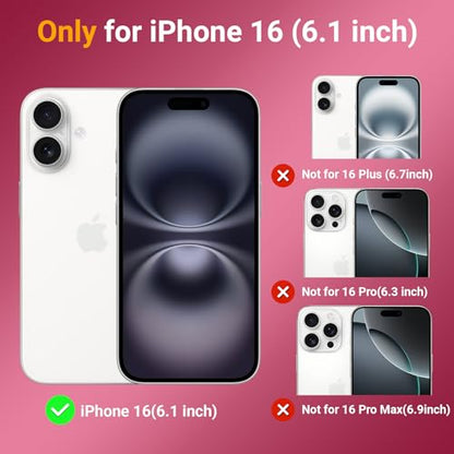 jaroco Magnetic for iPhone 16 Case Heavy Duty Rugged Dual-Layer Pink - color: Pink, size: iPhone 16