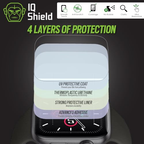 IQShield 6 Pack for Apple Watch Series 6/5/4/ SE 3 40mm Screen Protector, Flexible TPU, Self-Healing, Anti-Scratch LiquidSkin Film